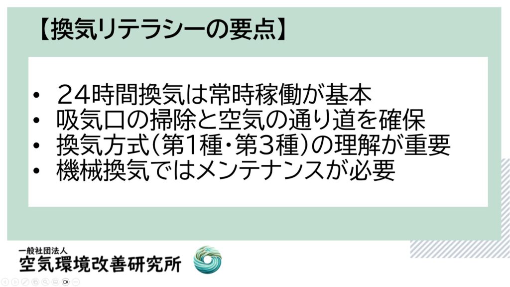 換気リテラシー 