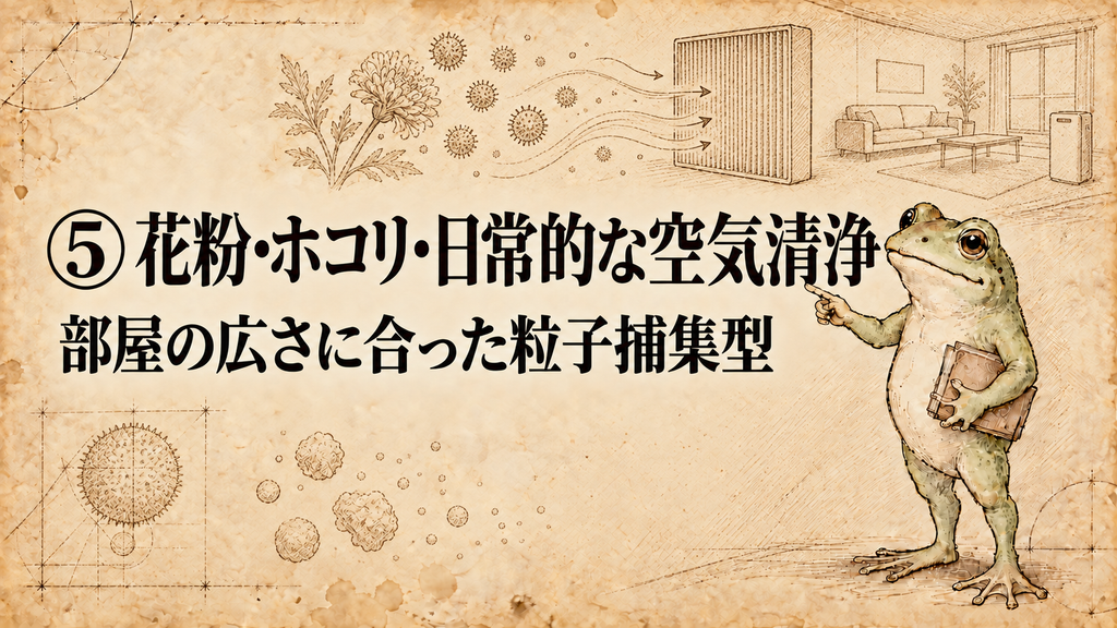 花粉・ほこり・日常的な空気清浄には粒子捕集型を選ぶ